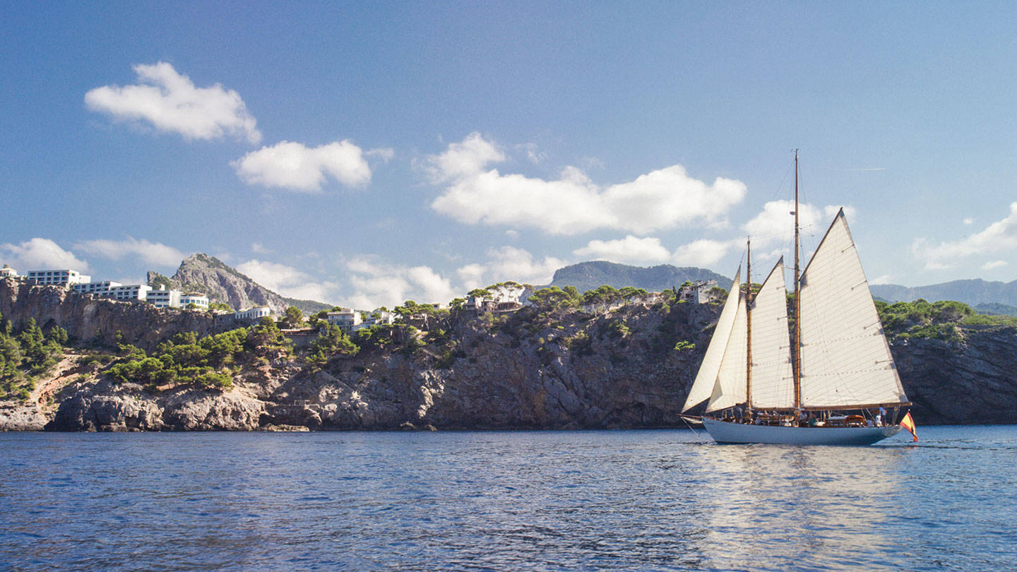 Sailboat on blue seas