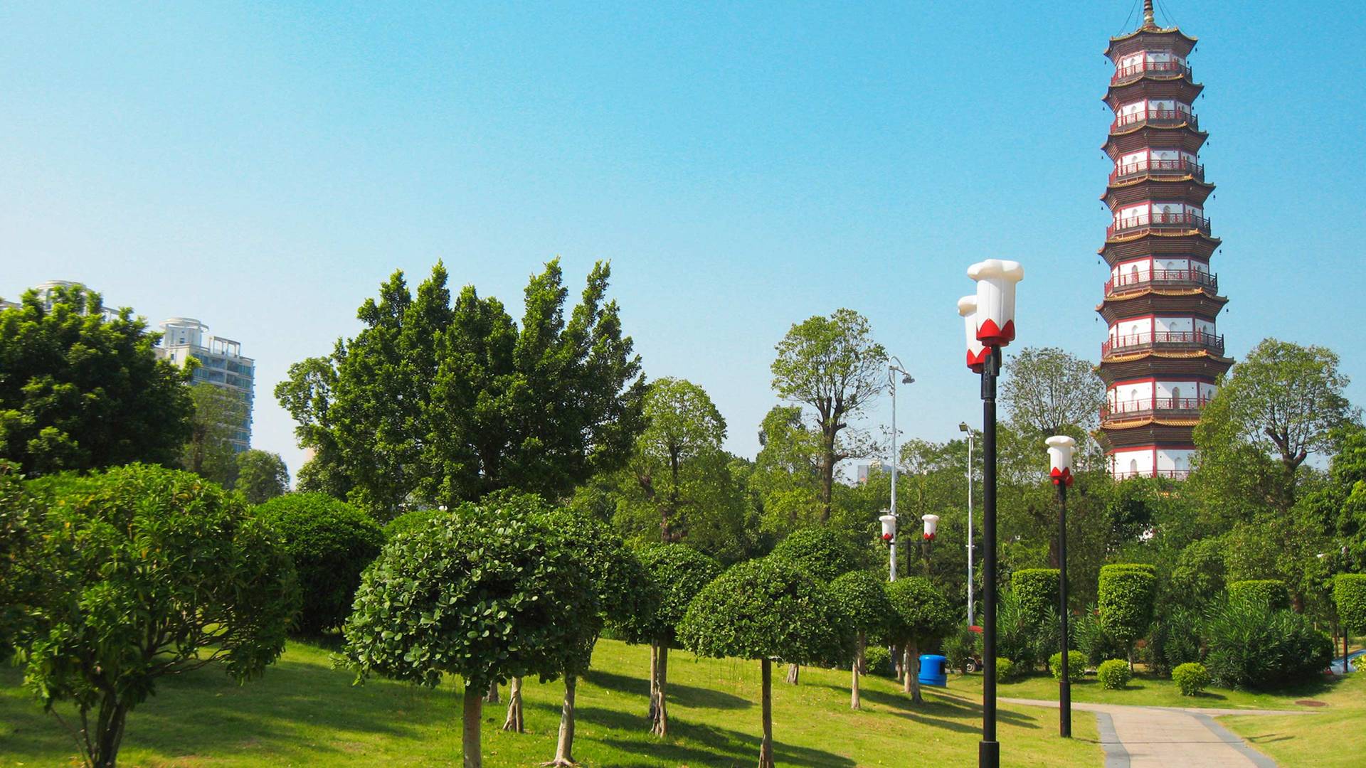 View of the flower pagoda in Guangzhou