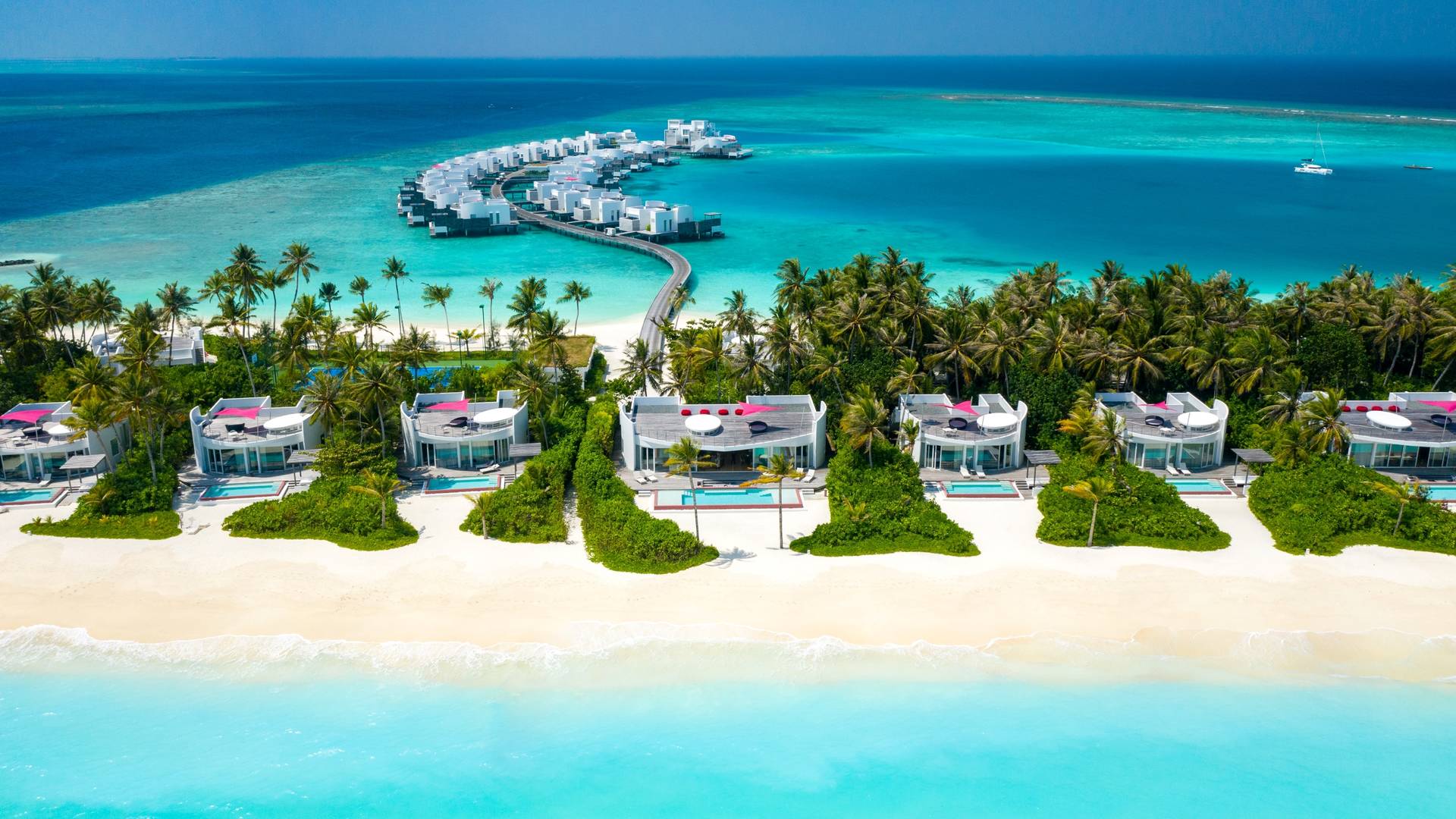 Aerial view of Jumeirah Maldives