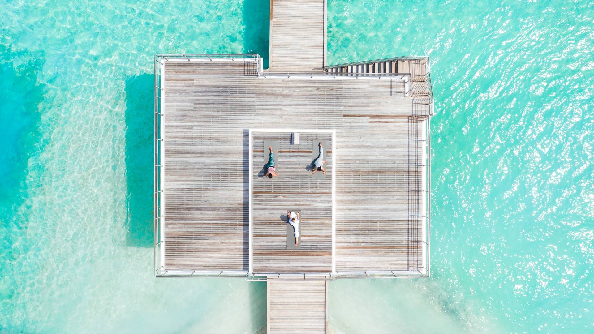 A yoga class at Jumeirah Maldives