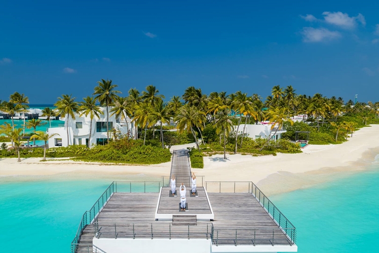 Yoga class overlooking Jumeirah Maldives