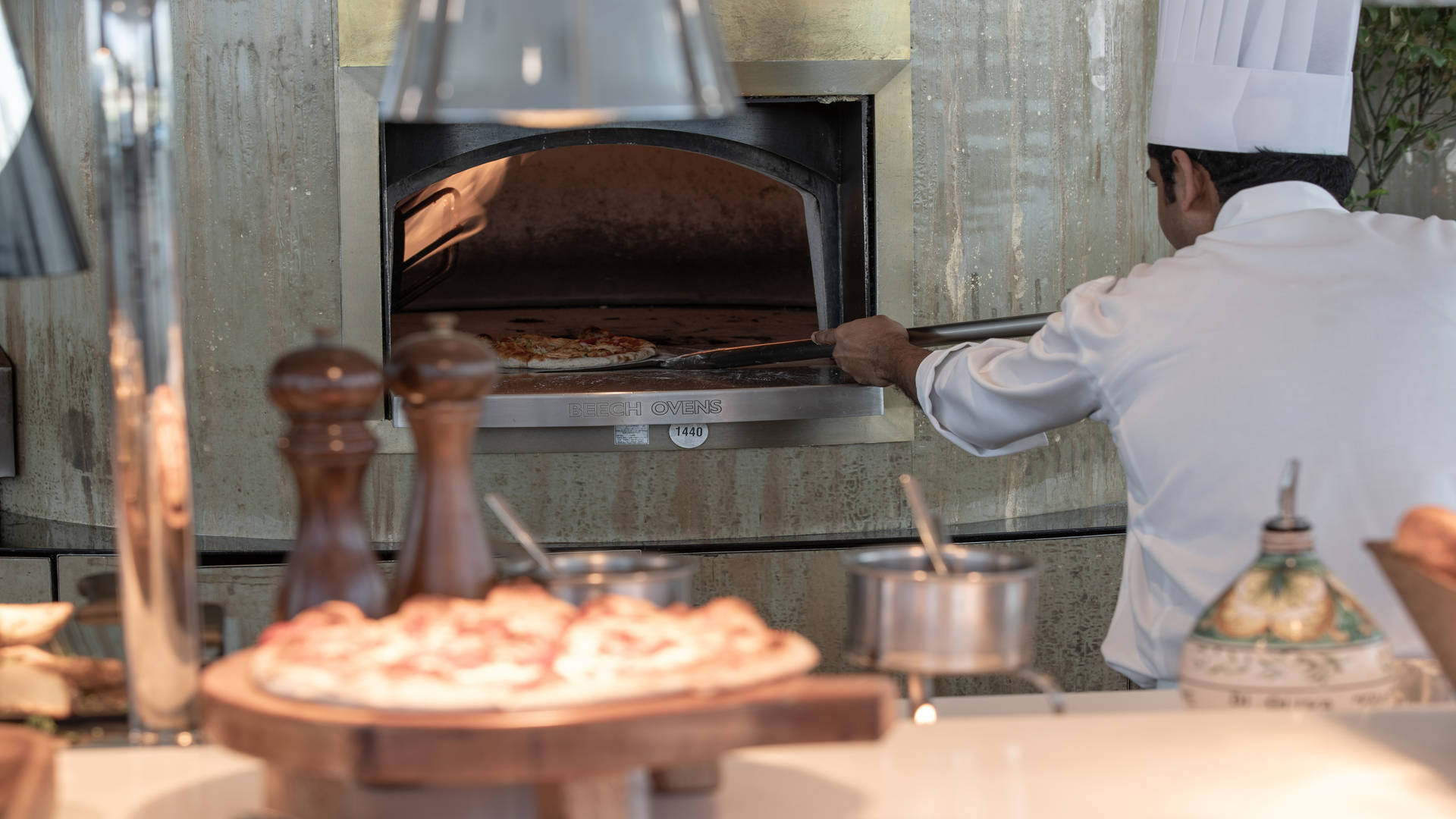 Stone oven pizza at Bab Al Yam at Burj Al Arab