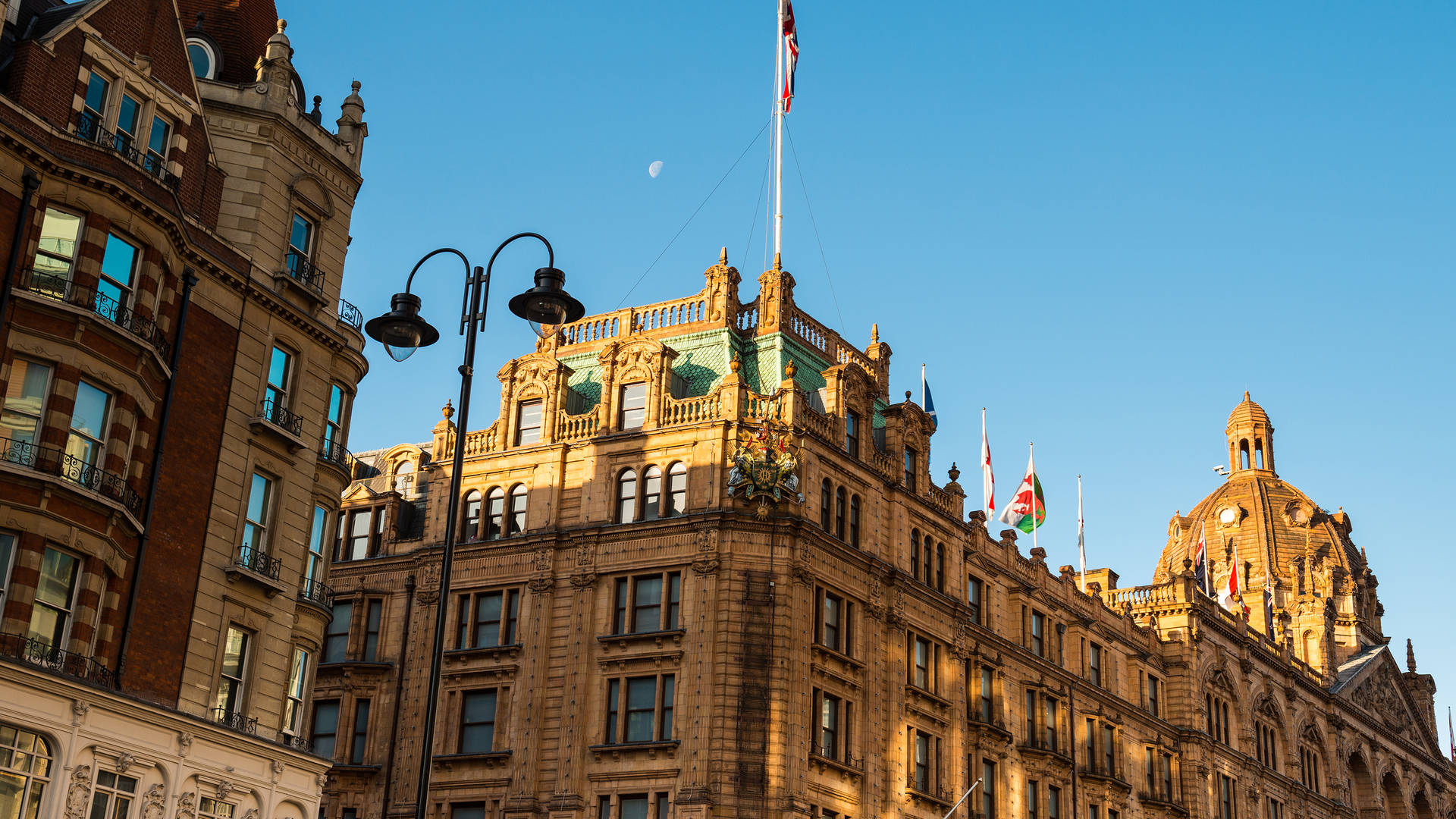 View of Harrods facade in London